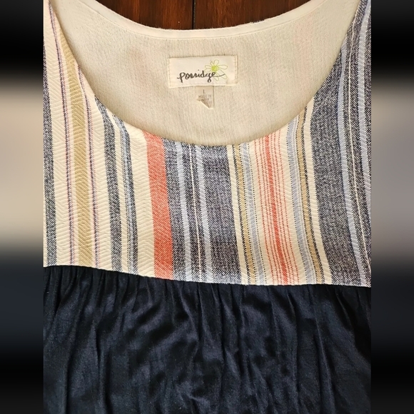 Anthropologie PORRIDGE Cayucos Navy Blue Knit Bubble Hem Dress Pullover L Large - Picture 4 of 5